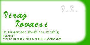 virag kovacsi business card